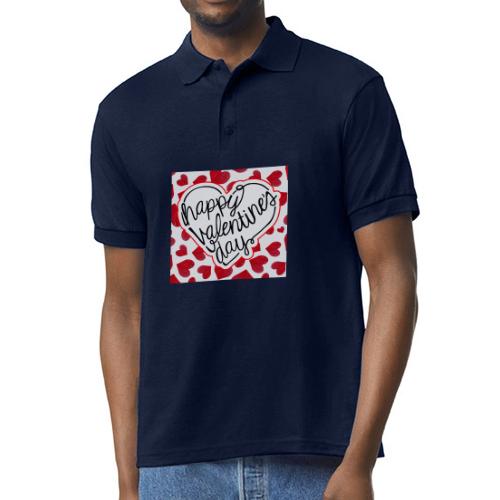 Valentine's Day Designs, February 14, Love Friends - Gildan Unisex 50/50 Jersey Polo