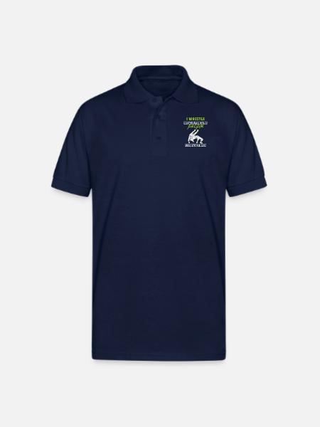 Wrestling - Gildan Unisex 50/50 Jersey Polo - navy