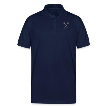 Lacrosse Shape - Gildan Unisex 50/50 Jersey Polo - navy - Front