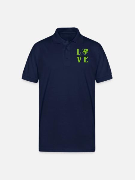 Love Planet Earth - Gildan Unisex 50/50 Jersey Polo - navy