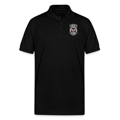 Three Things You Don't Mess with WHITE - Gildan Unisex 50/50 Jersey Polo