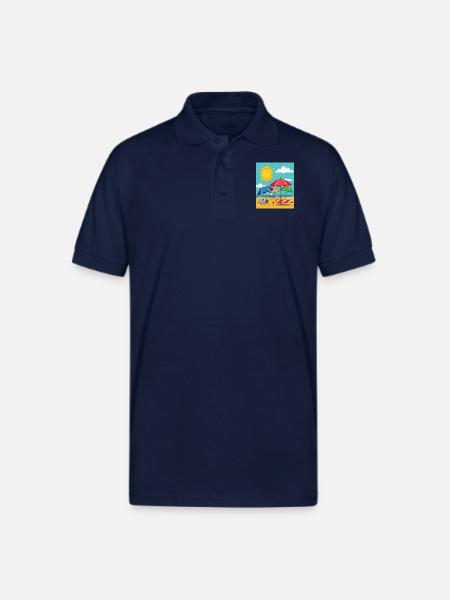 Beach Umbrellas - Gildan Unisex 50/50 Jersey Polo - navy