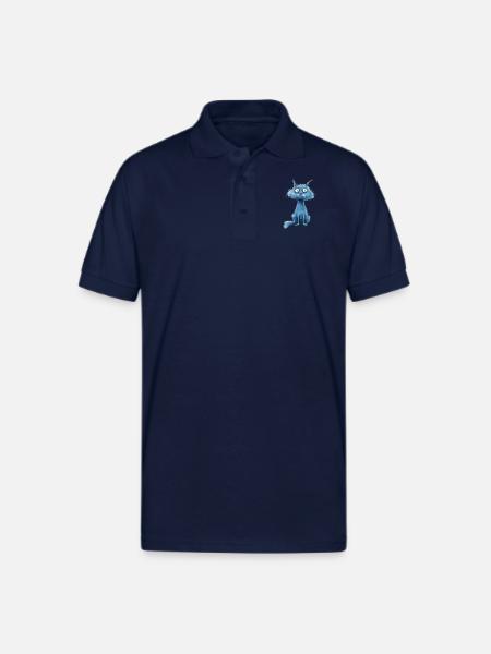 Funny Cat - Gildan Unisex 50/50 Jersey Polo - navy