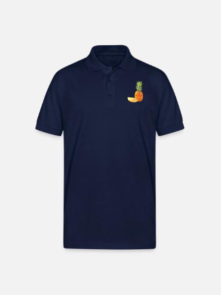 lowpoly pineapple fruit - Gildan Unisex 50/50 Jersey Polo - navy