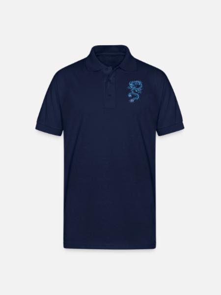 chinese dragon - Gildan Unisex 50/50 Jersey Polo - navy