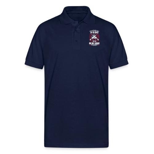 I'd Rather Die on My Feet for Dark Background - Gildan Unisex 50/50 Jersey Polo