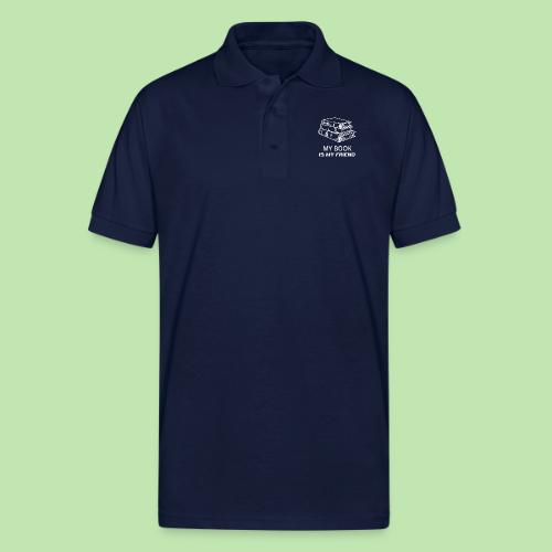 book lover t-shirt, book day shirt, my book is my - Gildan Unisex 50/50 Jersey Polo
