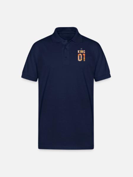 KING AND QUEEN - Gildan Unisex 50/50 Jersey Polo - navy