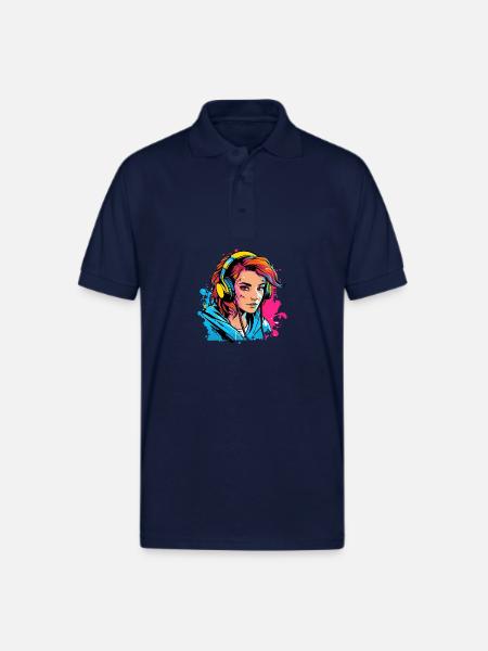 Gamer Girl - Gildan Unisex 50/50 Jersey Polo - navy