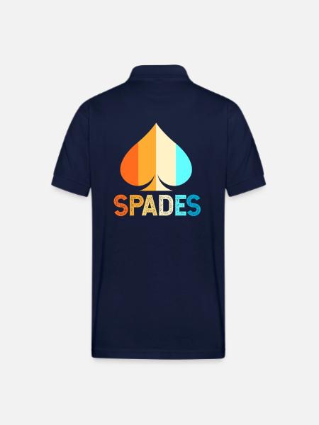 Spades Card Game Player - Gildan Unisex 50/50 Jersey Polo - navy