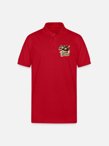 Take It Easy Sloth Graphic - Gildan Unisex 50/50 Jersey Polo - red
