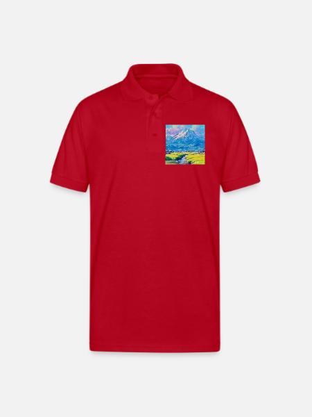 Landscape Horizon - Gildan Unisex 50/50 Jersey Polo - red
