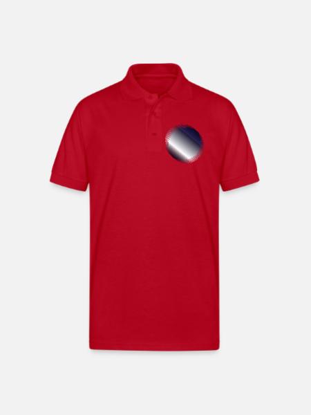 Circular Gradient Ripple - Gildan Unisex 50/50 Jersey Polo - red