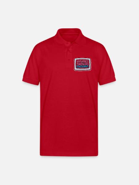 Valuable Nothing Retro TV - Gildan Unisex 50/50 Jersey Polo - red