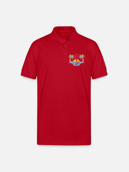 Beach Water Sports Windsurfing - Gildan Unisex 50/50 Jersey Polo - red