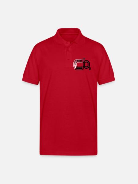Halftone Arc Abstract - Gildan Unisex 50/50 Jersey Polo - red