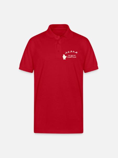 Santa’s Christmas Flight Plan - Gildan Unisex 50/50 Jersey Polo - red