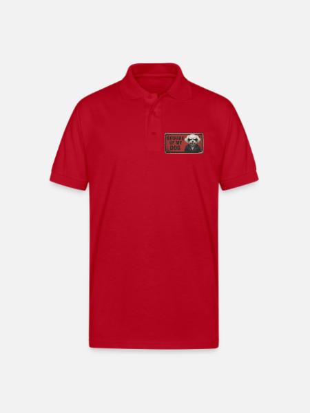 Beware of my dog - Gildan Unisex 50/50 Jersey Polo - red