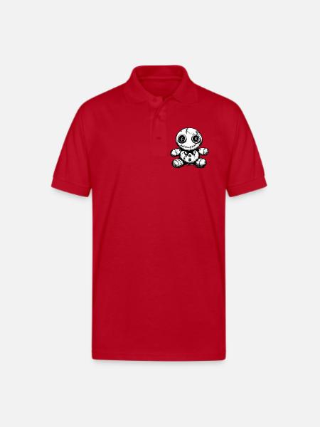Stitched doll Noir - Gildan Unisex 50/50 Jersey Polo - red