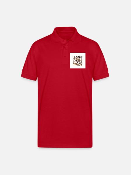 Enjoy The Little Things Retro - Gildan Unisex 50/50 Jersey Polo - red
