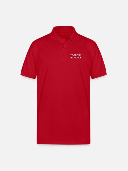 Dog Hair Cotton Blend Tee - Gildan Unisex 50/50 Jersey Polo - red