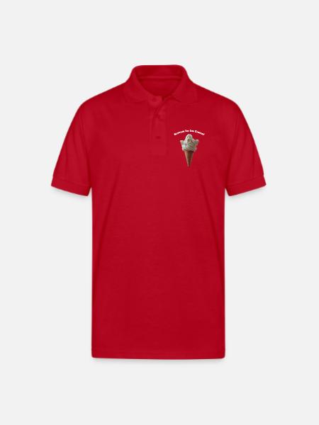 Scream Ghost Ice Cream Cone - Gildan Unisex 50/50 Jersey Polo - red
