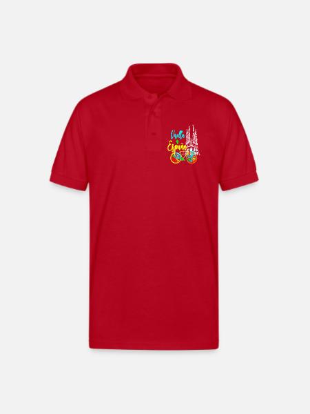 Vuelta Espana Neon Bicycle - Gildan Unisex 50/50 Jersey Polo - red