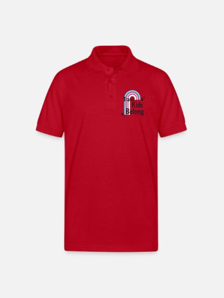 Trans Kids Belong - Gildan Unisex 50/50 Jersey Polo - red