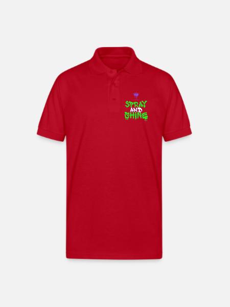 Spray and Shine Graffiti - Gildan Unisex 50/50 Jersey Polo - red