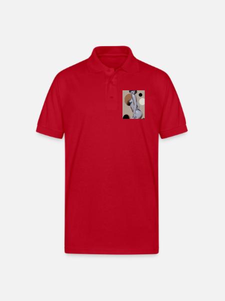 Retro Pinup Circle Print - Gildan Unisex 50/50 Jersey Polo - red