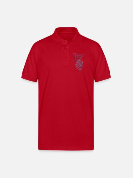 CodeHeart Anatomy Illustration - Gildan Unisex 50/50 Jersey Polo - red