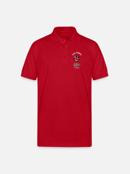 Speak Happiness - Gildan Unisex 50/50 Jersey Polo - red