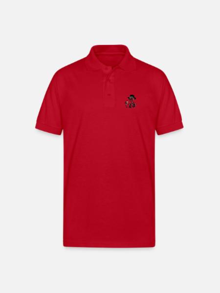 Skeleton Whiskey Noir - Gildan Unisex 50/50 Jersey Polo - red