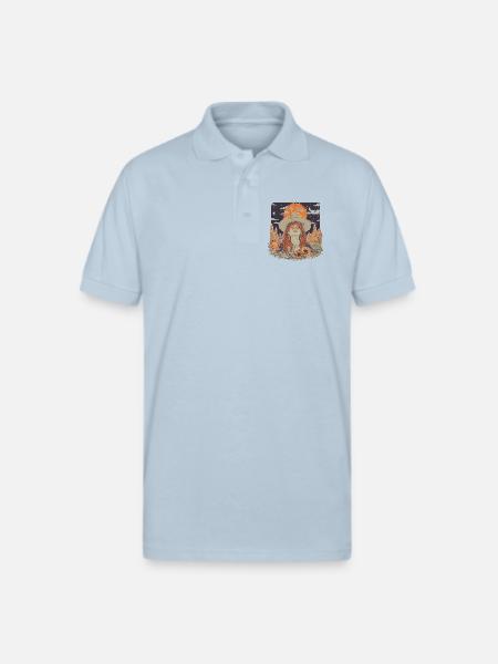 Mystic Sunflower Dreamer Illustration - Gildan Unisex 50/50 Jersey Polo - light blue