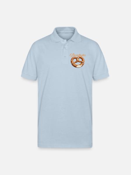 Traditional Bavarian Pretzel Design - Gildan Unisex 50/50 Jersey Polo - light blue