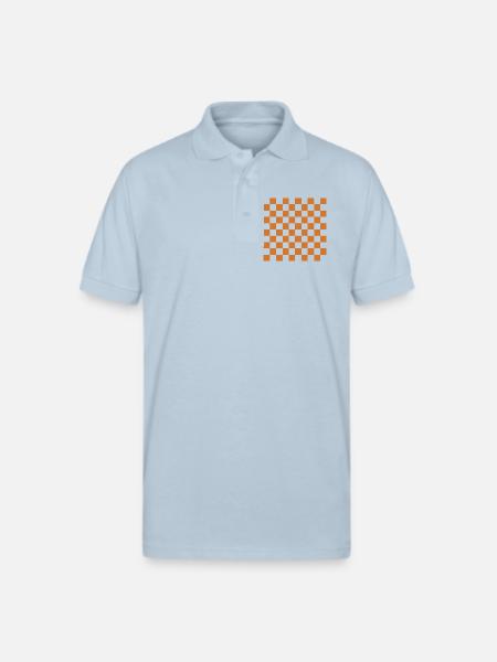 Rust Checker Mosaic - Gildan Unisex 50/50 Jersey Polo - light blue