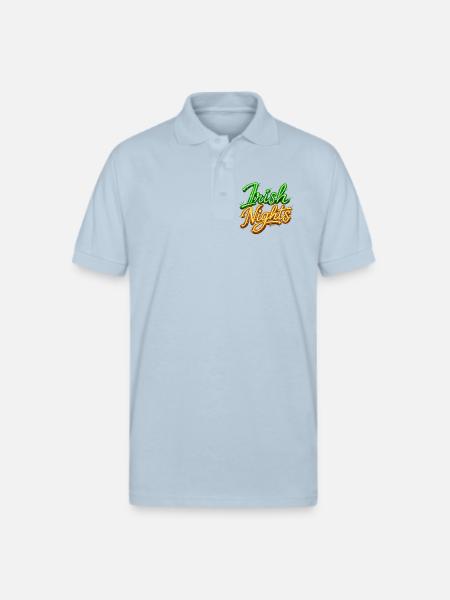 Irish Nights Neon Sign - Gildan Unisex 50/50 Jersey Polo - light blue