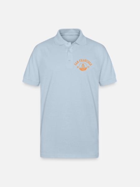 Golden Gate Bridge Emblem - Gildan Unisex 50/50 Jersey Polo - light blue
