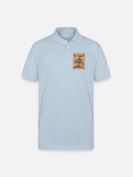 Desert Cowboy Skip Card - Gildan Unisex 50/50 Jersey Polo - light blue