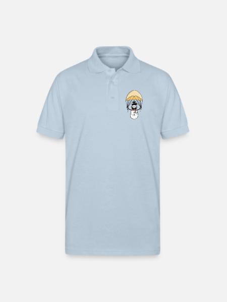 Parachuting Snowman - Gildan Unisex 50/50 Jersey Polo - light blue