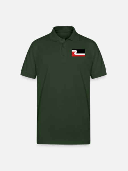 Maori Flag - Gildan Unisex 50/50 Jersey Polo - forest green