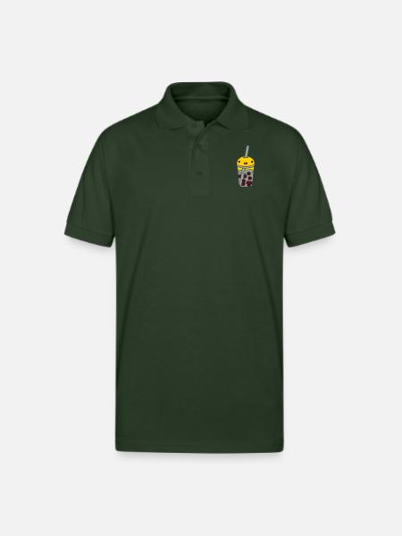 anime face bubble tea - Gildan Unisex 50/50 Jersey Polo - forest green