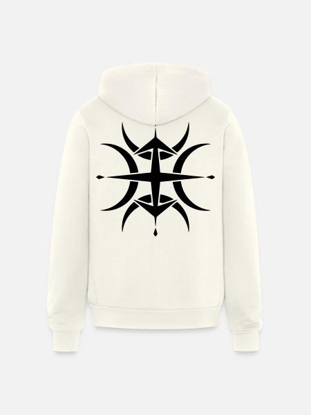 Tribal Compass Crop Circle - Unisex Full Zip Hoodie - vintage white