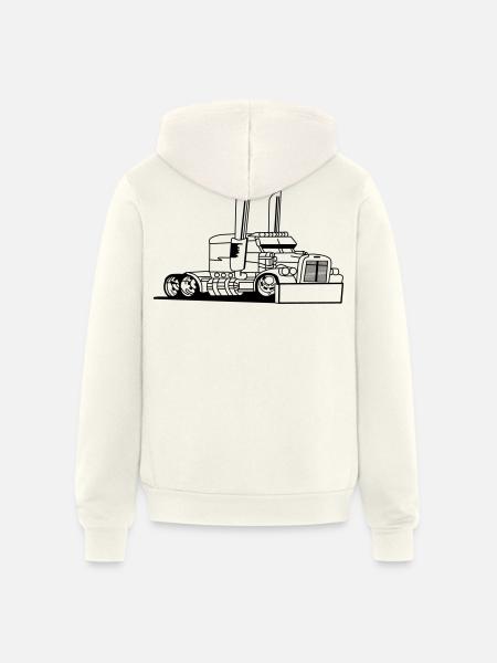 Comic style truck - Unisex Full Zip Hoodie - vintage white