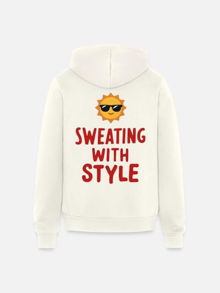 Sweating with Style - Unisex Full Zip Hoodie - vintage white