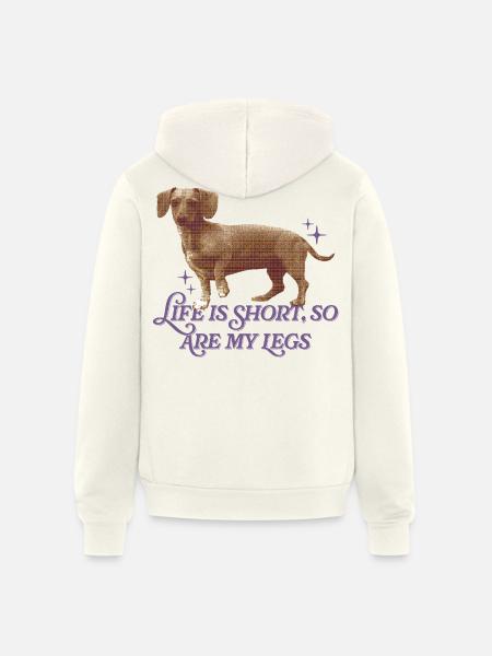 Life Is Short  - Unisex Full Zip Hoodie - vintage white