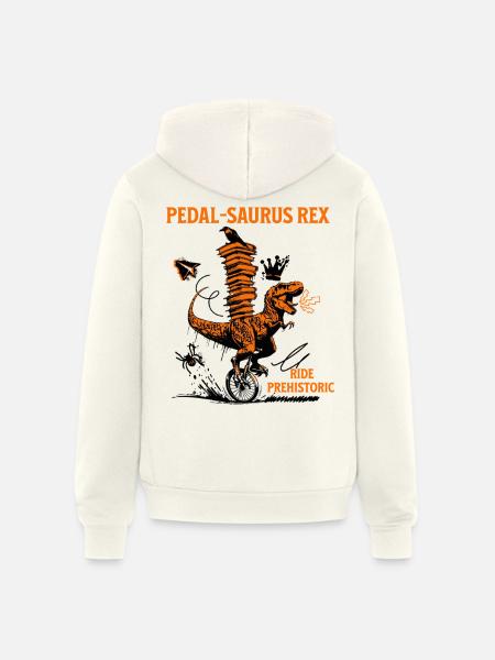 Pedal-Saurus Rex – Ride Prehistoric - Unisex Full Zip Hoodie - vintage white