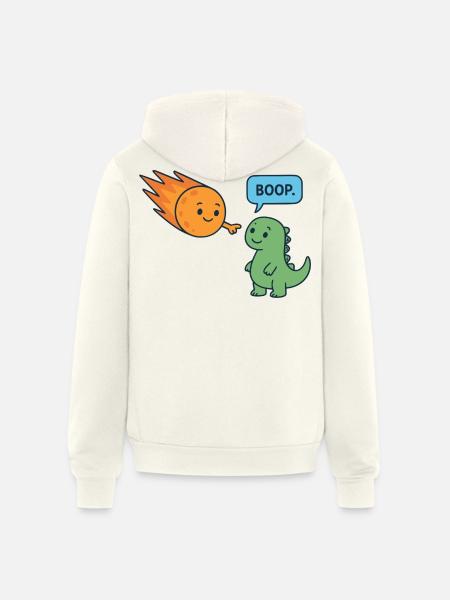 Meteor Buddy and Dino Boop - Unisex Full Zip Hoodie - vintage white
