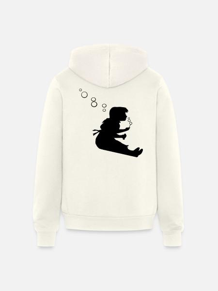 BUBBLE GIRL - Unisex Full Zip Hoodie - vintage white
