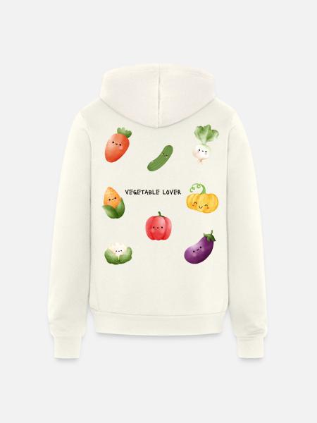Vegetable_Lover - Unisex Full Zip Hoodie - vintage white